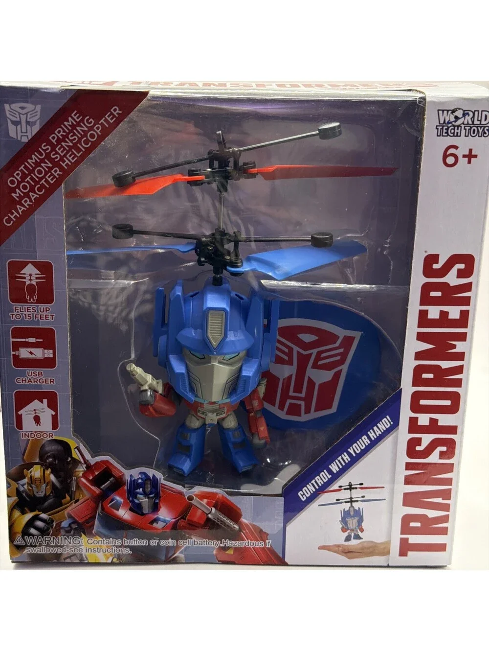 Transformers Optimus Prime Bundle Motion Sensing Helicopter & Reversible Plushie